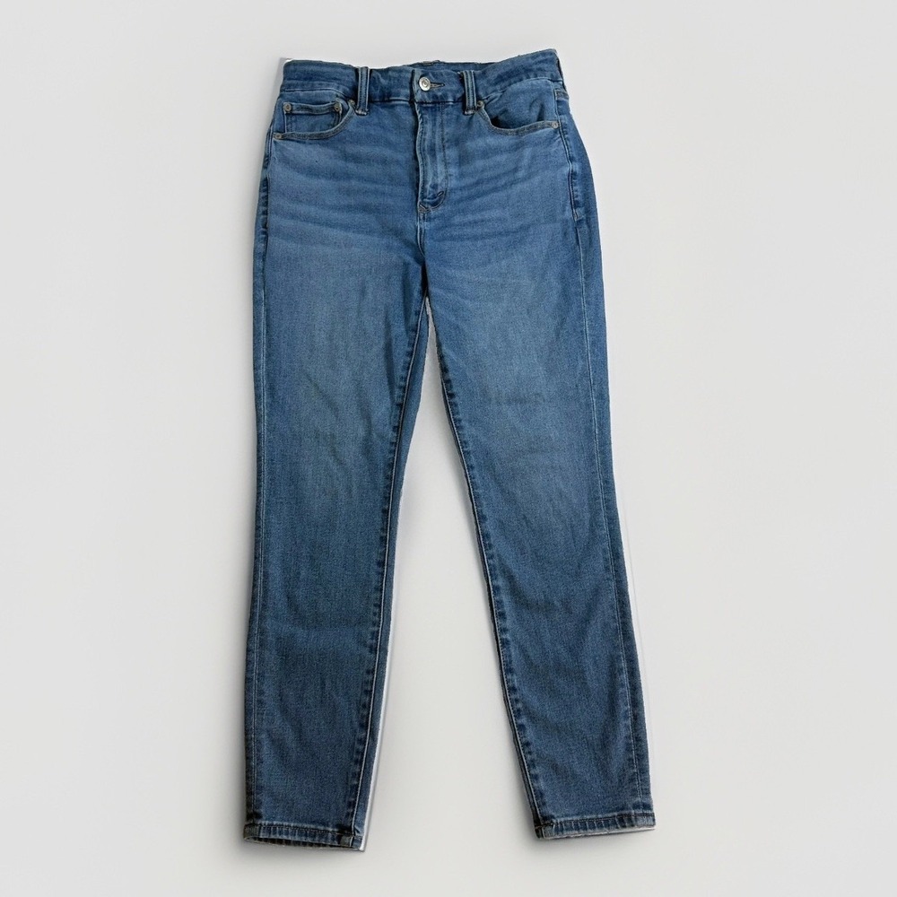 American Eagle Classic, Skinny Fit Medium Wash Jeans Womens M High Rise Zipper f